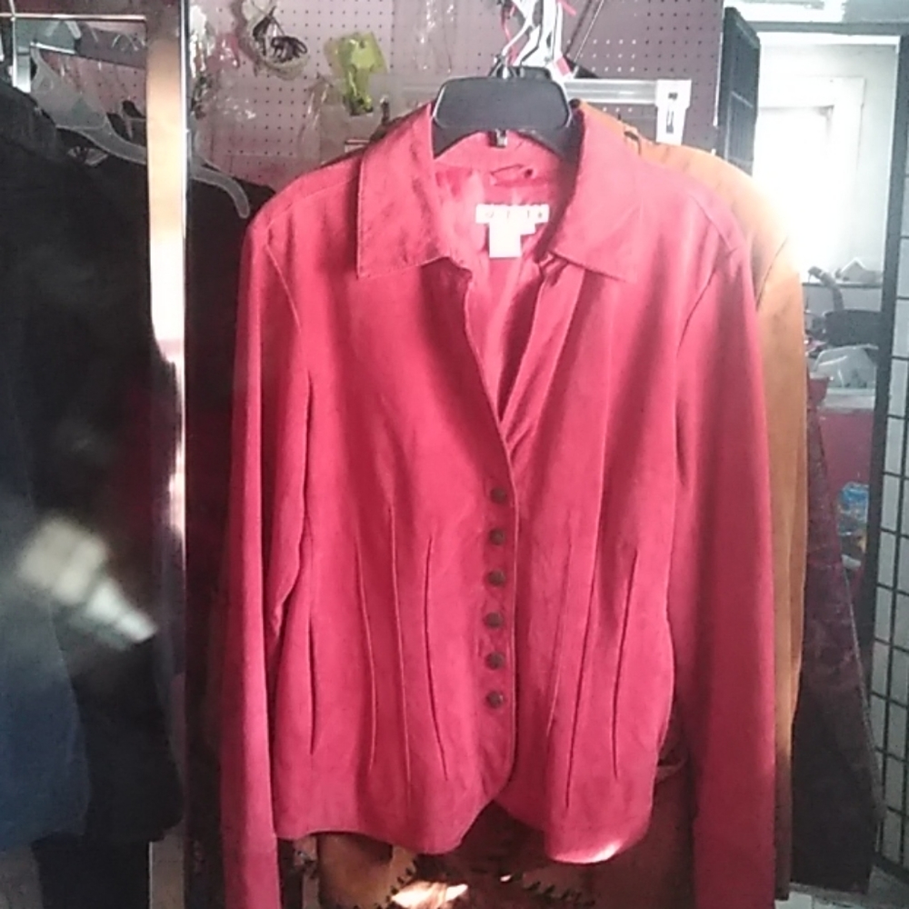 Red leather jacket